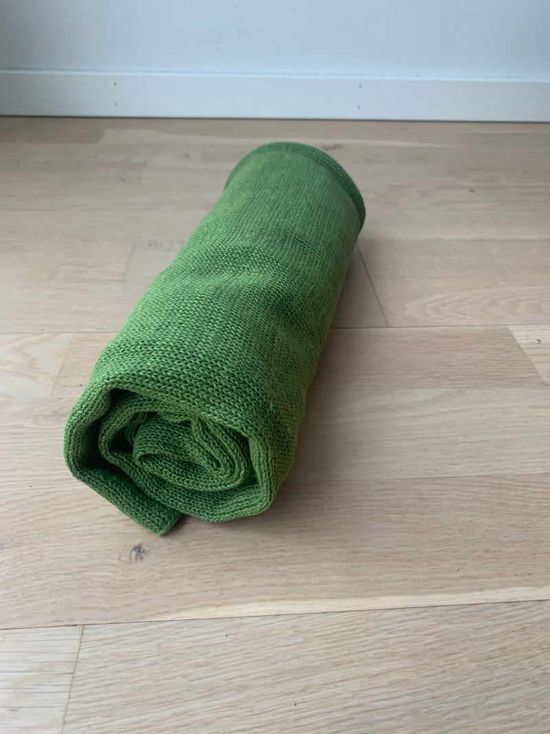 Poncho i lin/ bomull strikk grønn